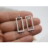 5 Pairs Hollow Rectangle Earrings, Hollow Frame Glue Blank