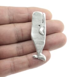 Whale Pendant, 5,4x1,6 cm, antique silver
