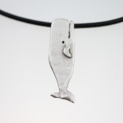 Whale Pendant, 5,4x1,6 cm, antique silver