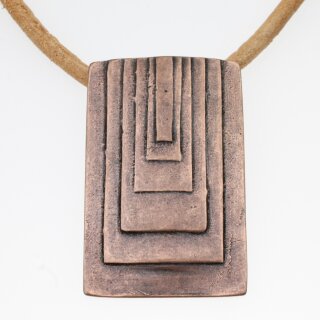 square Future Pendant 4,5x6,9 cm, Antique copper