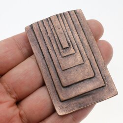 square Future Pendant 4,5x6,9 cm, Antique copper
