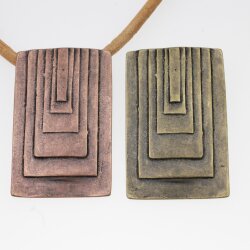 square Future Pendant 4,5x6,9 cm, Antique copper