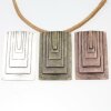 square Future Pendant 4,5x6,9 cm, Antique copper