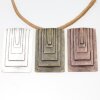 square Future Pendant 4,5x6,9 cm, Antique copper