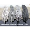 Belt Buckle Feather long, 13x4,6 cm, Antique Silver