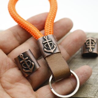 5 Antique Copper Faith Love Hope Slider Beads for Keychain