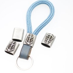 5 Dark Silver Faith Love Hope Slider Beads for Keychain