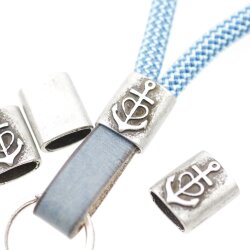 5 Dark Silver Faith Love Hope Slider Beads for Keychain