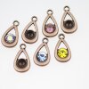 10 Antique Copper Pendants setting for 8 mm Chatons Swarovski Crystals