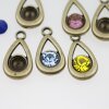 10 Antique Brass Pendants setting for 8 mm Chatons Swarovski Crystals