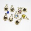 10 Antique Brass Pendants setting for 8 mm Chatons Swarovski Crystals