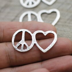 10 Love and Peace Verbinder, Armbandverbinder Konnektor