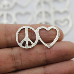 10 Love and Peace Verbinder, Armbandverbinder Konnektor