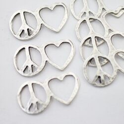 10 Love and Peace Verbinder, Armbandverbinder Konnektor