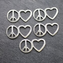 10 Love and Peace Verbinder, Armbandverbinder Konnektor