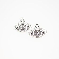 20 Antique Evil Eye Charms, Dainty Evil Eye
