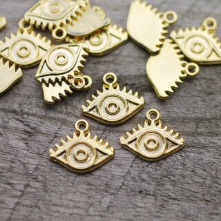 20 Gold Evil Eye Charms, Dainty Evil Eye Pendant