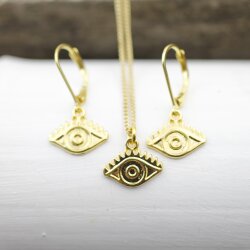20 Gold Evil Eye Charms, Dainty Evil Eye Pendant