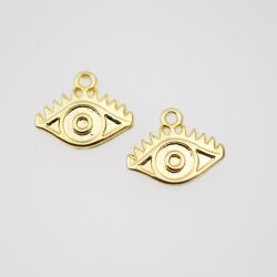 20 Gold Evil Eye Charms, Dainty Evil Eye Pendant