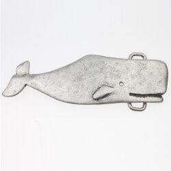 Belt Buckle Whale, Vintage Grey