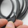 1 m Black flat Leather cord 10 mm wide x 2,5 mm thick