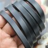 1 m Black flat Leather cord 10 mm wide x 2,5 mm thick