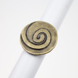 Abstrakte Spirale Ring Ø 2,6 cm, Altmessing
