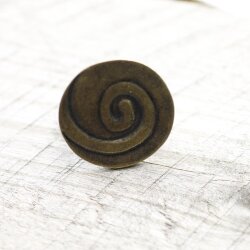 Abstrakte Spirale Ring Ø 2,6 cm, Altmessing