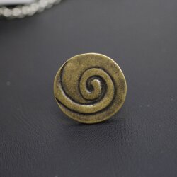 abstract spiral ring, Ø 2,6 cm, antique brass