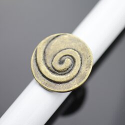 Abstrakte Spirale Ring Ø 2,6 cm, Altmessing