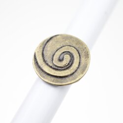 Abstrakte Spirale Ring Ø 2,6 cm, Altmessing