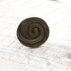 abstract spiral ring, Ø 2,6 cm, antique brass