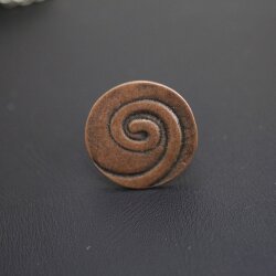 abstract spiral ring, Ø 2,6 cm, antique copper