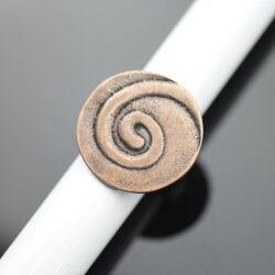 abstract spiral ring, Ø 2,6 cm, antique copper
