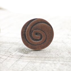 abstract spiral ring, Ø 2,6 cm, antique copper