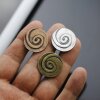 abstract spiral ring, Ø 2,6 cm, antique copper