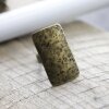 rectangular ring, hammered 1,6x3,1 cm, antique brass