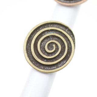 Spiralen Design Ring Ø 3,4 cm, Altmessing