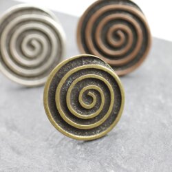 Spiralen Design Ring Ø 3,4 cm, Altmessing
