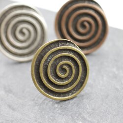 Spiral Design Ring Ø 3,4 cm, antique copper