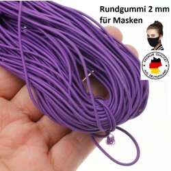 10 m Rubber Band 1,8 - 2 mm, purple