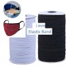 10 m Flat Elastic Cord 5 mm, white