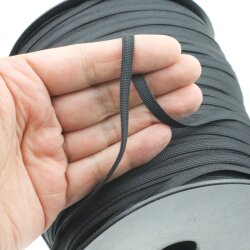 10 m Flat Elastic Cord 6 mm, black