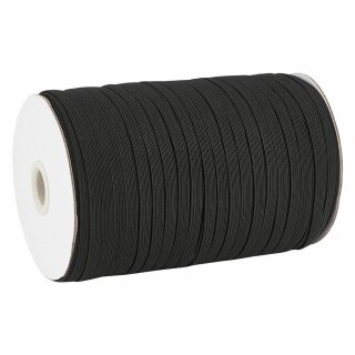 200 m Flat Elastic Cord 5 mm, black