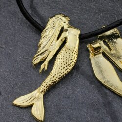 Mermaid, mermaid Pendant 5,9*2,2 cm, Gold