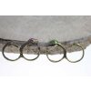 Schlangen Doppelring Gothic Tier Reptil Altmessing mit Pinkem Glitzer Kristall