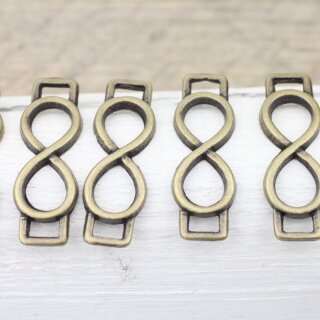 10 Infinity Connectors, antique brass