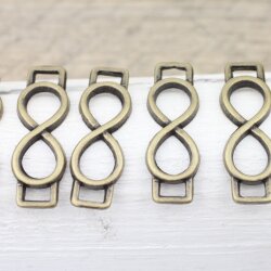 10 Infinity Connectors, antique brass