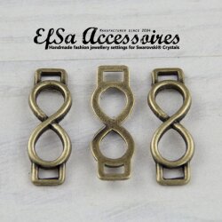 10 Infinity Connectors, antique brass