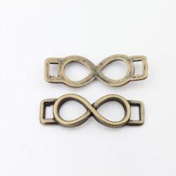 10 Infinity Connectors, antique brass